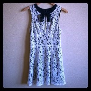 Black and white lace dress